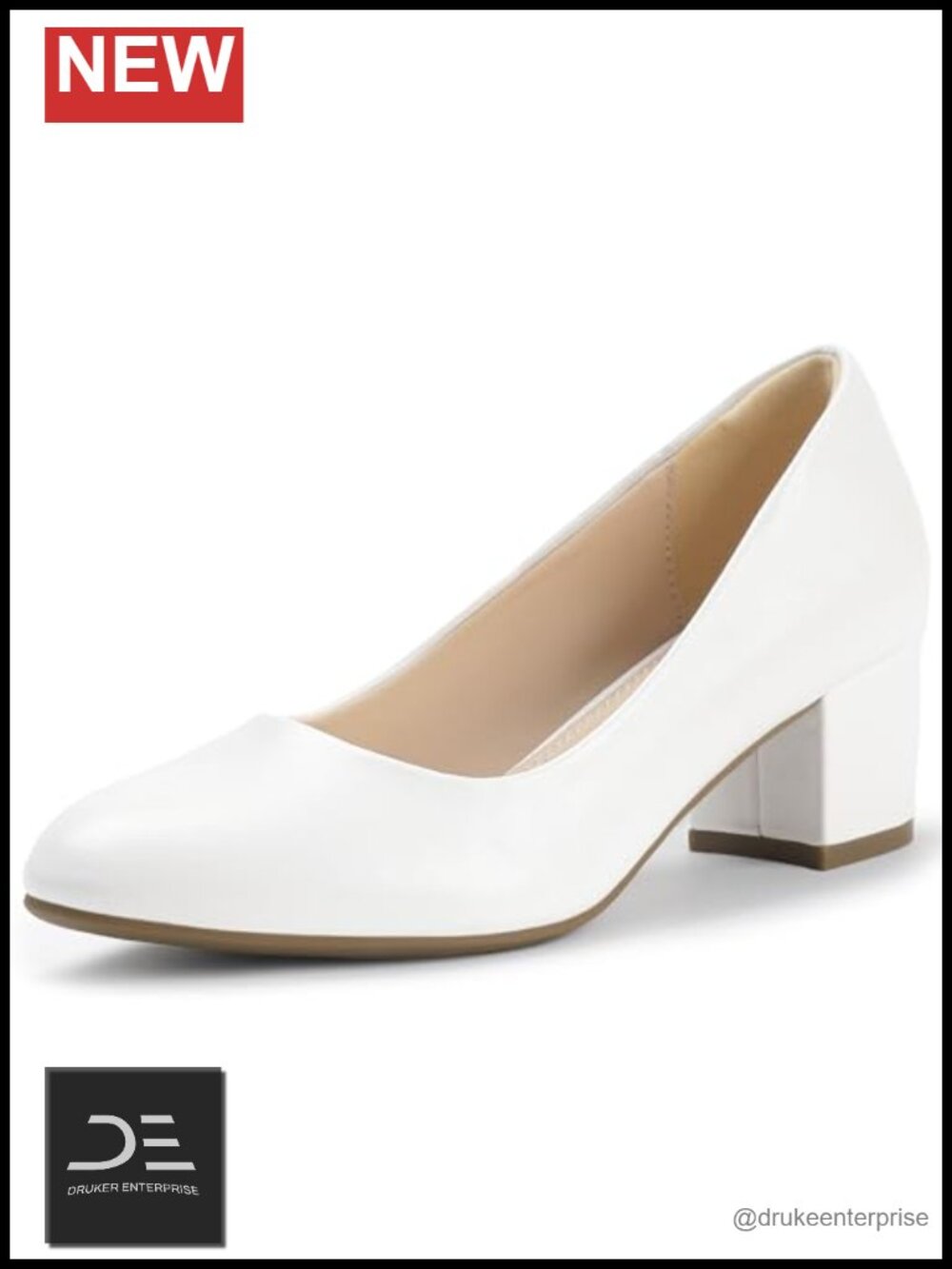 Closed Toe Block Heel Pumps for Women | 2 Inch Chunky Low Heel | Round Toe Work